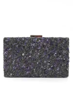 MOSIAC STATEMENT CLUTCH-PURPLE