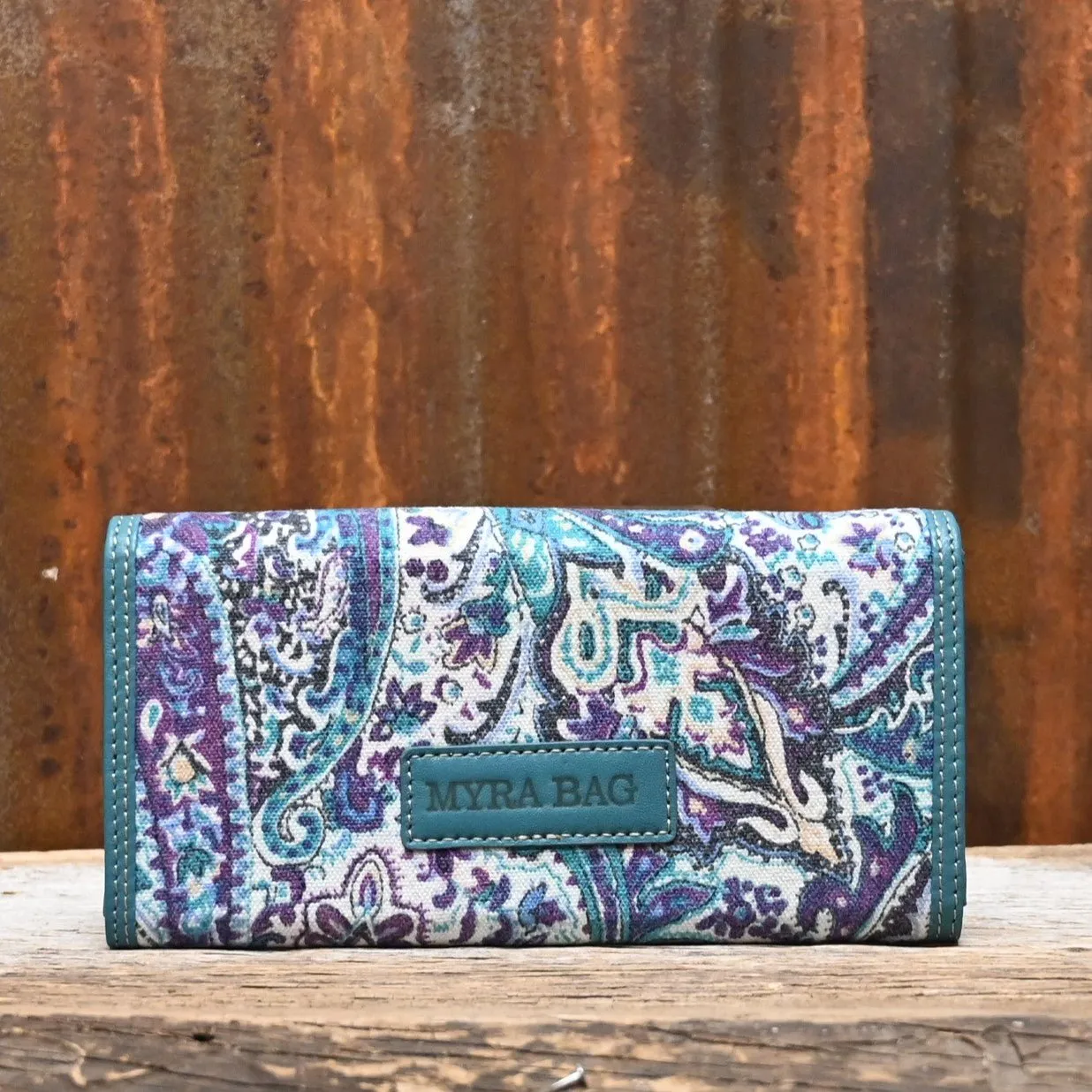 Myra Daminga Wallet in Blue Paisley