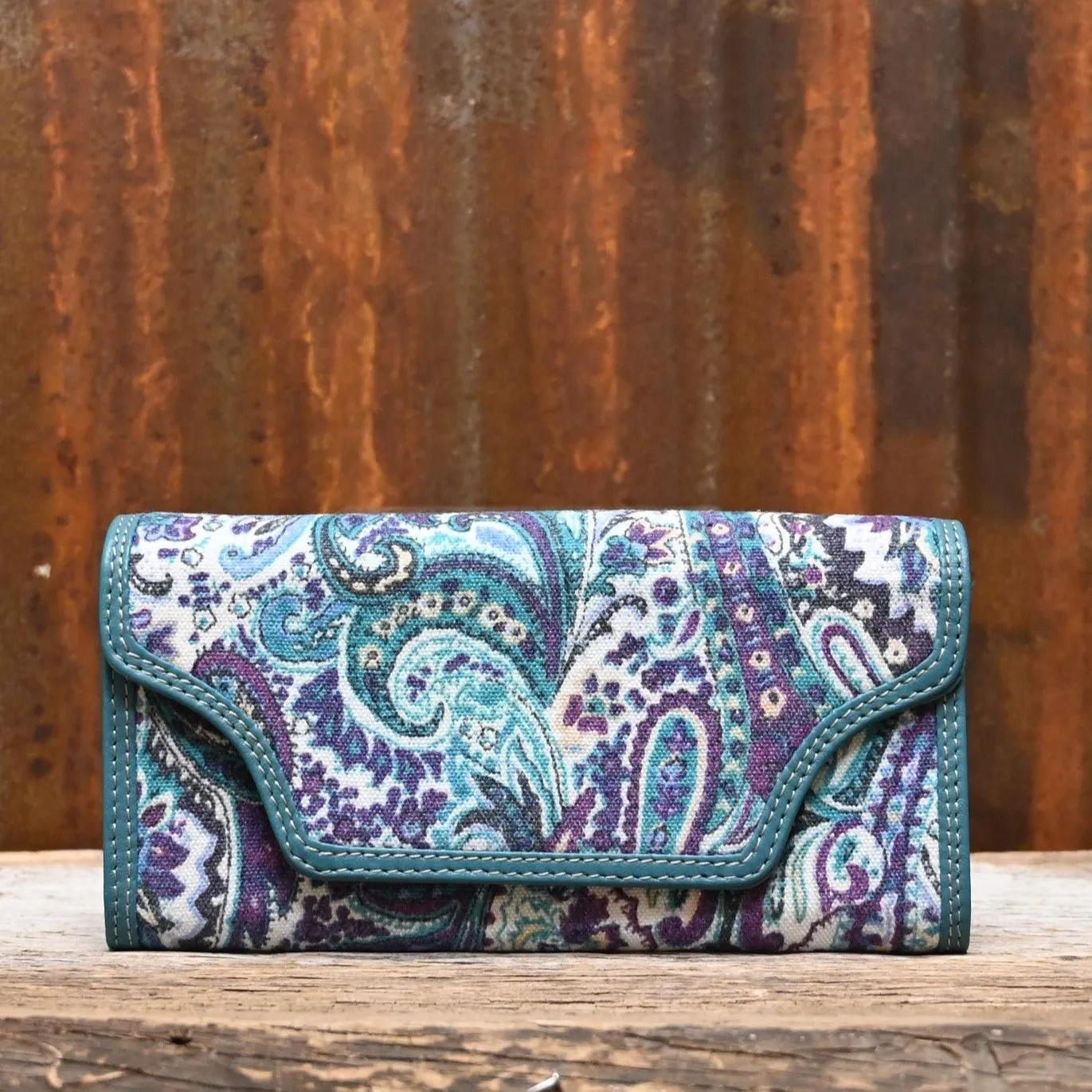 Myra Daminga Wallet in Blue Paisley