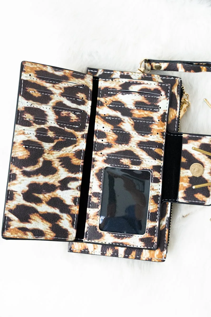 NGIL Leopard Faux Leather Wristlet Wallet