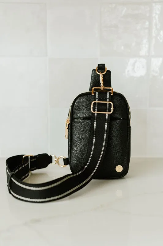 Pebbled Vegan Leather Phone Case Crossbody Belt Bag