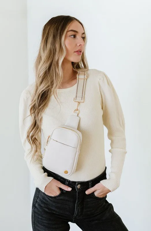 Pebbled Vegan Leather Phone Case Crossbody Belt Bag