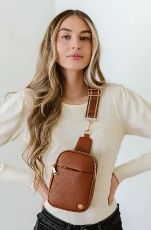 Pebbled Vegan Leather Phone Case Crossbody Belt Bag