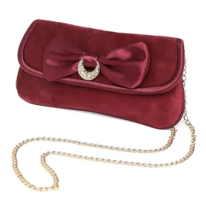 Peora Maroon Clutch Purses for Women Handmade Evening Handbag Stylish Bridal Fashion Clutch Bag for Girls (C131M)