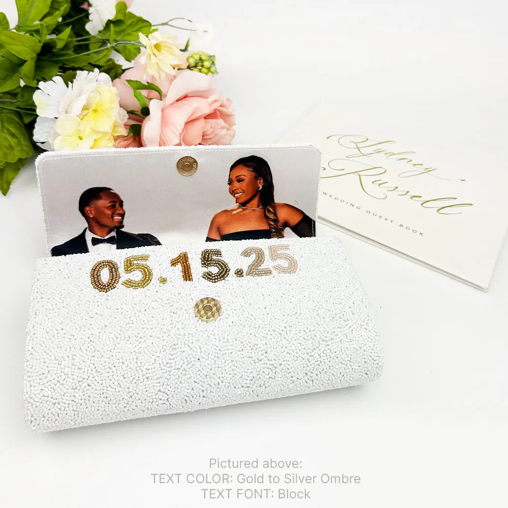 Personalized Beaded Clutch Purse with Photo (FOG)