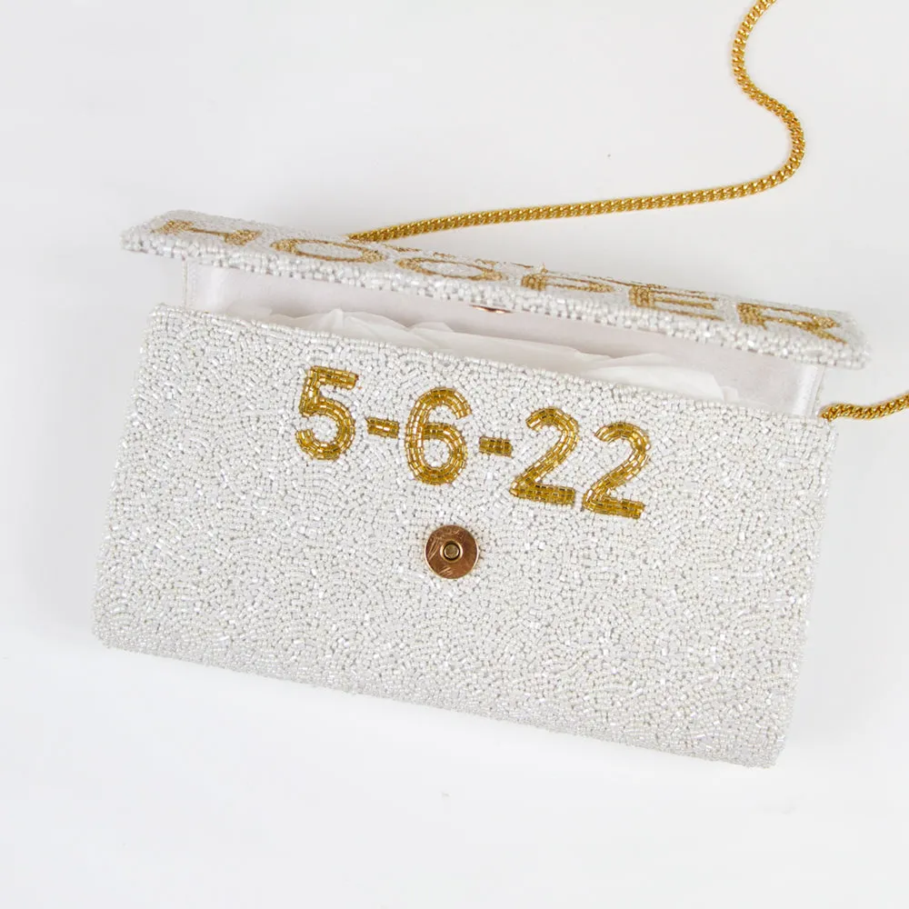 Personalized Beaded Clutch Purse with Photo (FOG)