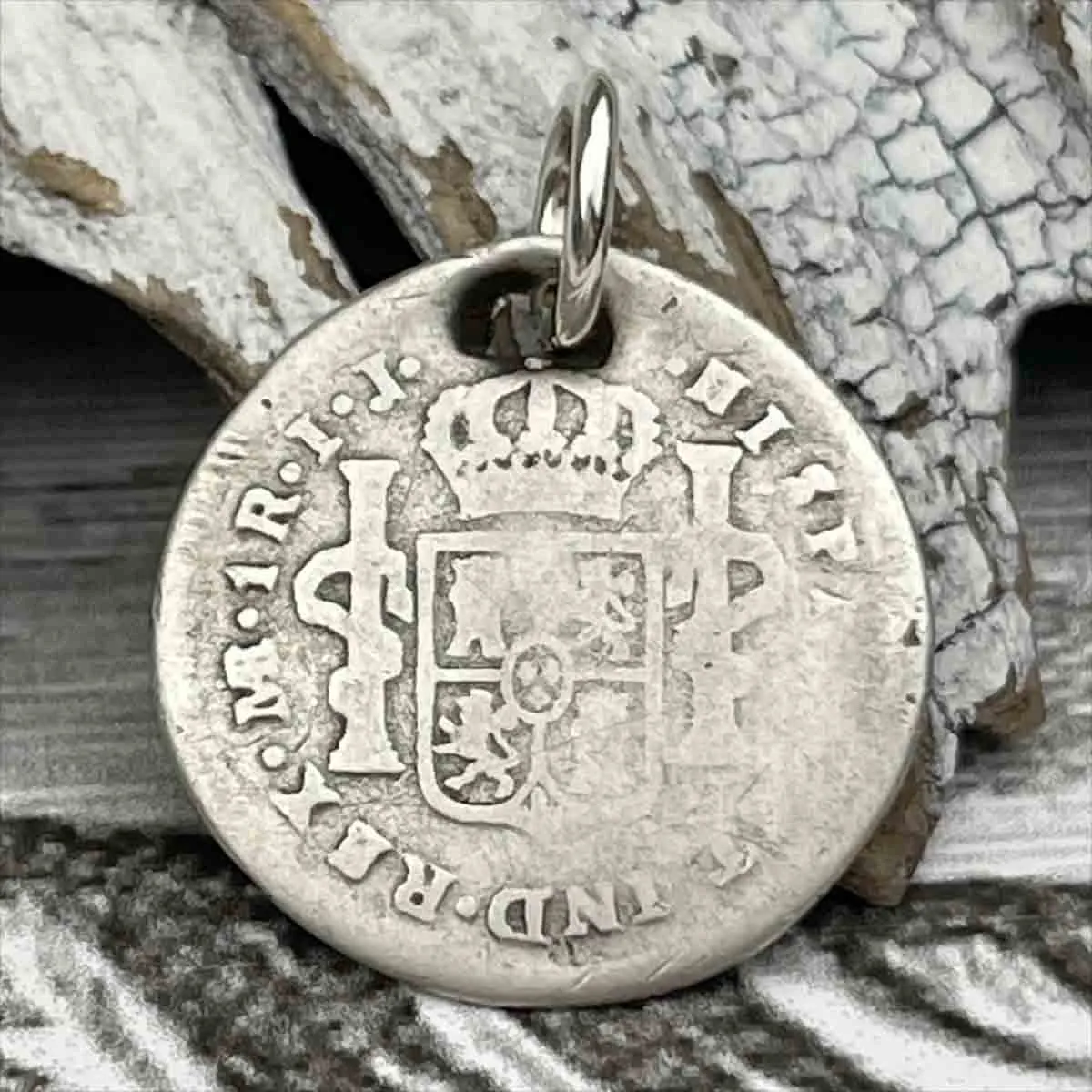 Pirate Chic Silver 1 Reale Spanish Portrait Dollar Dated 1790 - the Legendary "Piece of Eight" Pendant | Artifact #8845