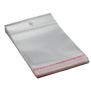 Polyprop Cellophane Selfseal Bags 11.5x14cm Punch Hanging Hole 100pack