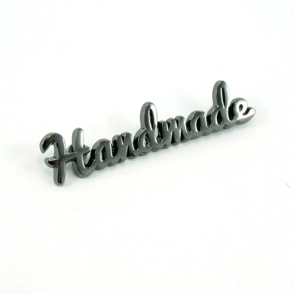 "Handmade" Metal Bag Label  (Script Style)