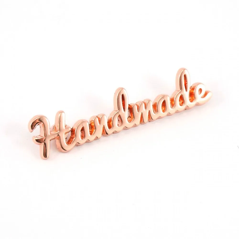 "Handmade" Metal Bag Label  (Script Style)