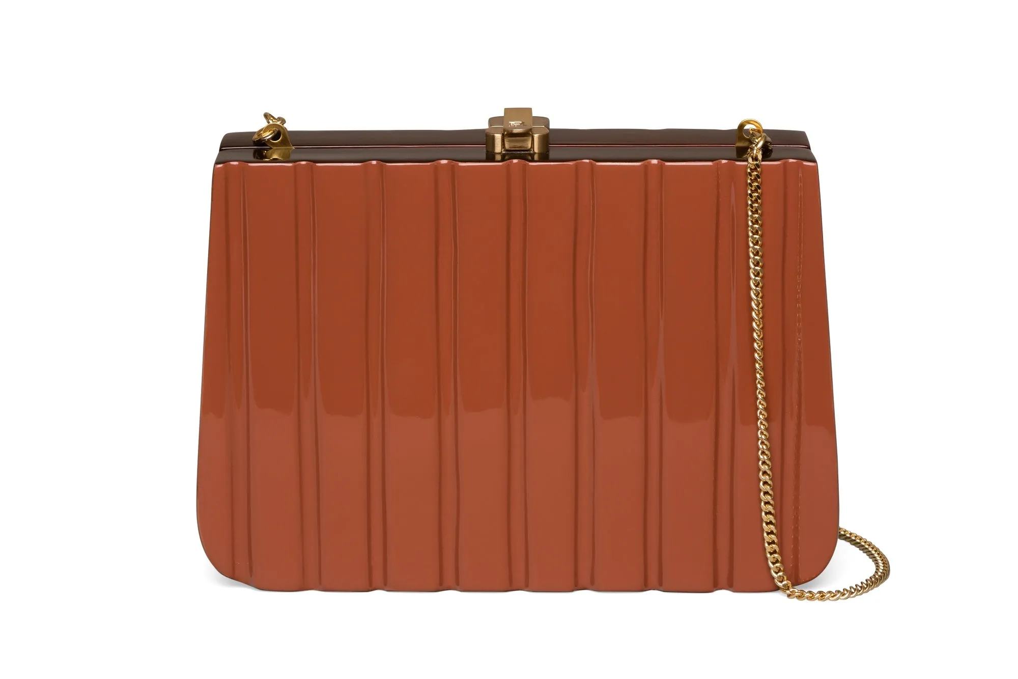 Ribbon Clutch Nutshell Brown