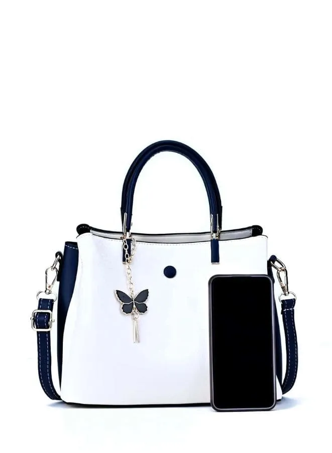 Shoulder Bag with Butterfly Keychain and Removable strap