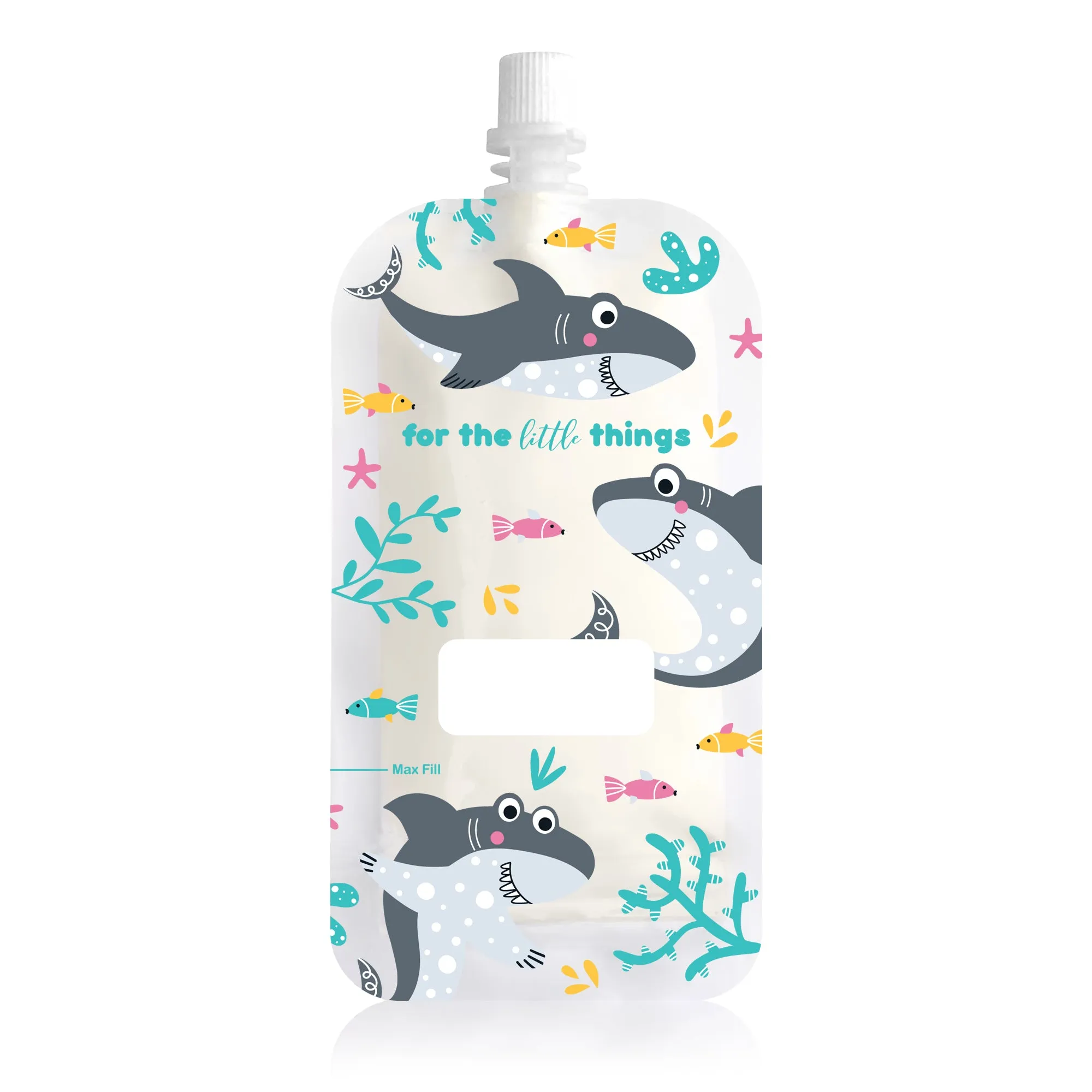 Sinchies 80ml reusable Food Pouch - Shark 10 pk