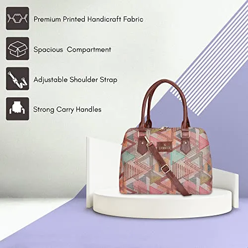 THE CLOWNFISH Montana Series Handbag for Women Office Bag Ladies Purse Shoulder Bag Tote For Women College Girls (Multicolour-Triangle)