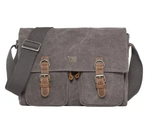 Troop London Large Canvas Charcoal Messenger Bag