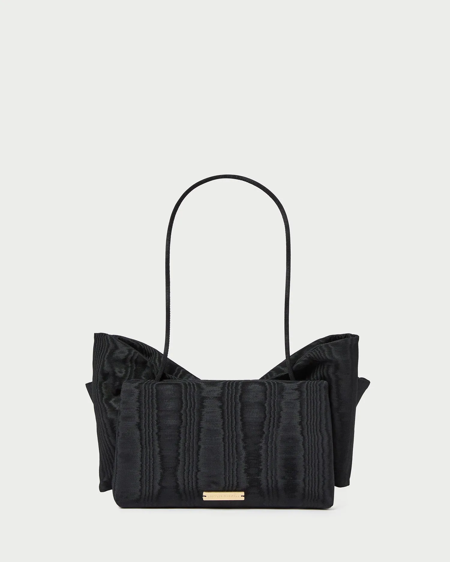 Valerie Black Moiré Bow Clutch