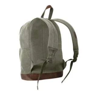 Vintage Canvas Teardrop Backpack With Leather Accents