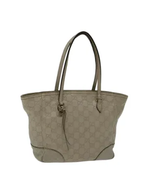 White GG Canvas Tote Bag with Guccissima Pattern