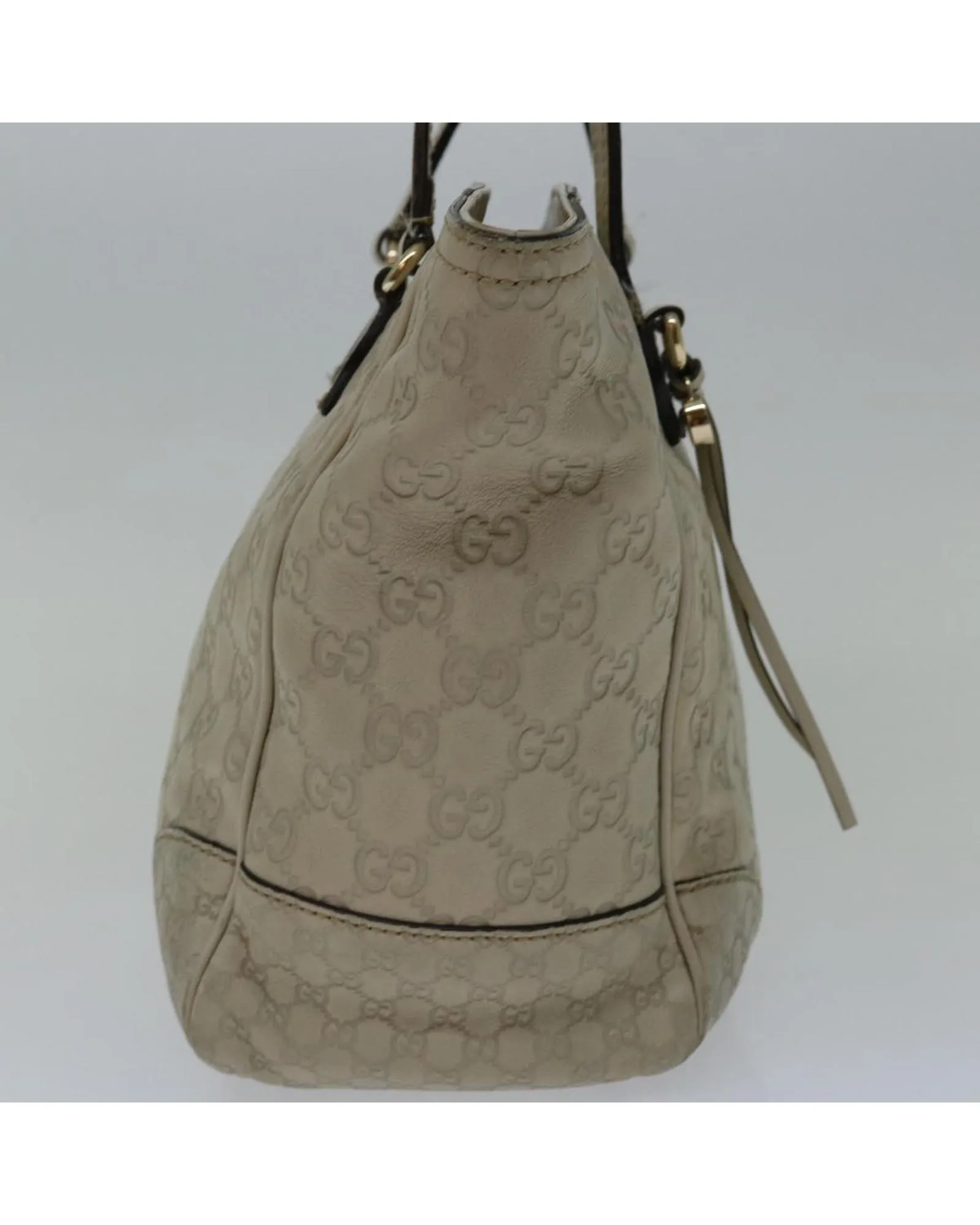 White GG Canvas Tote Bag with Guccissima Pattern