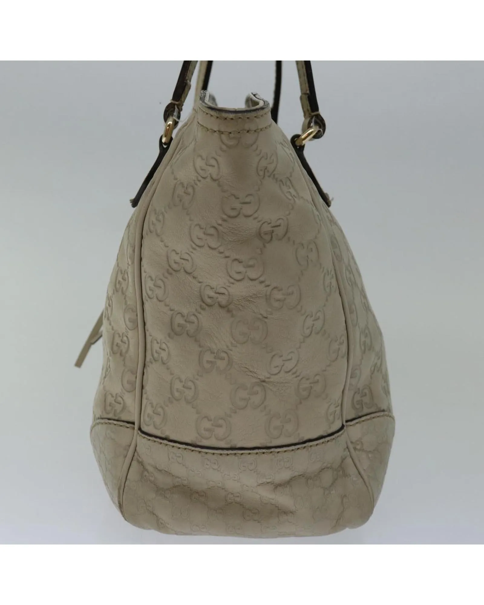 White GG Canvas Tote Bag with Guccissima Pattern