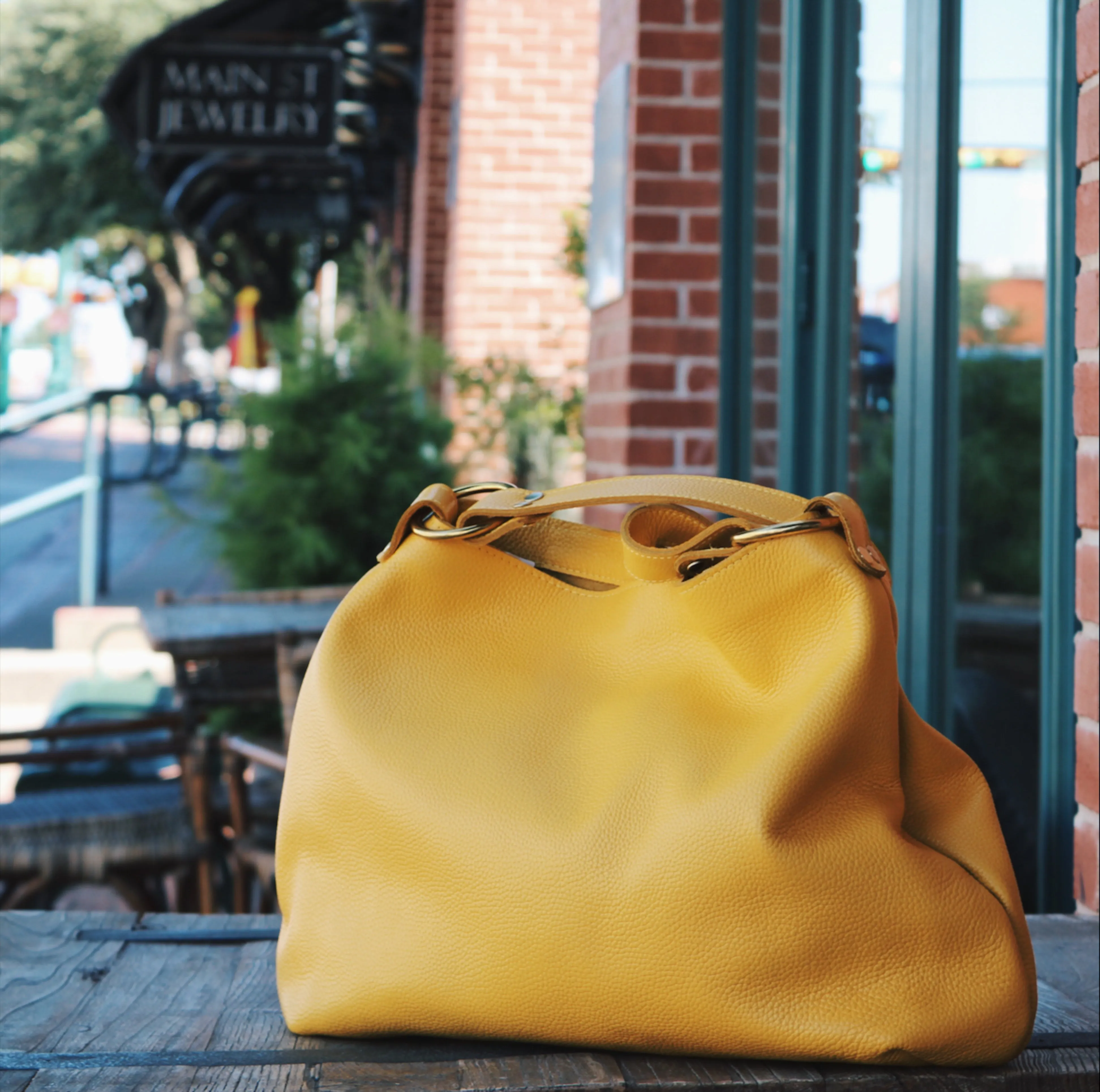 Yellow Leather Hobo